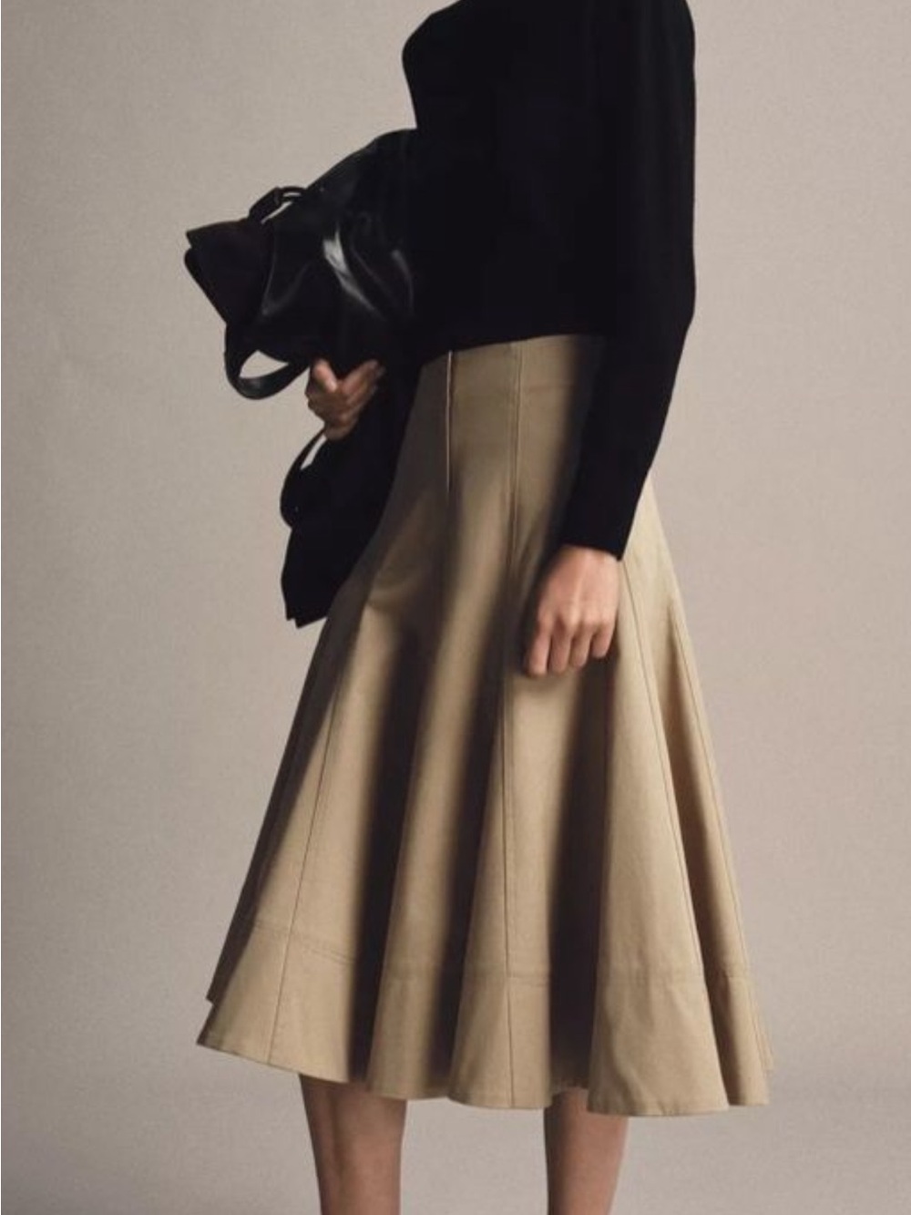 Zara trench style skirt size large brand new  A-Line Midi Skirt in Khaki